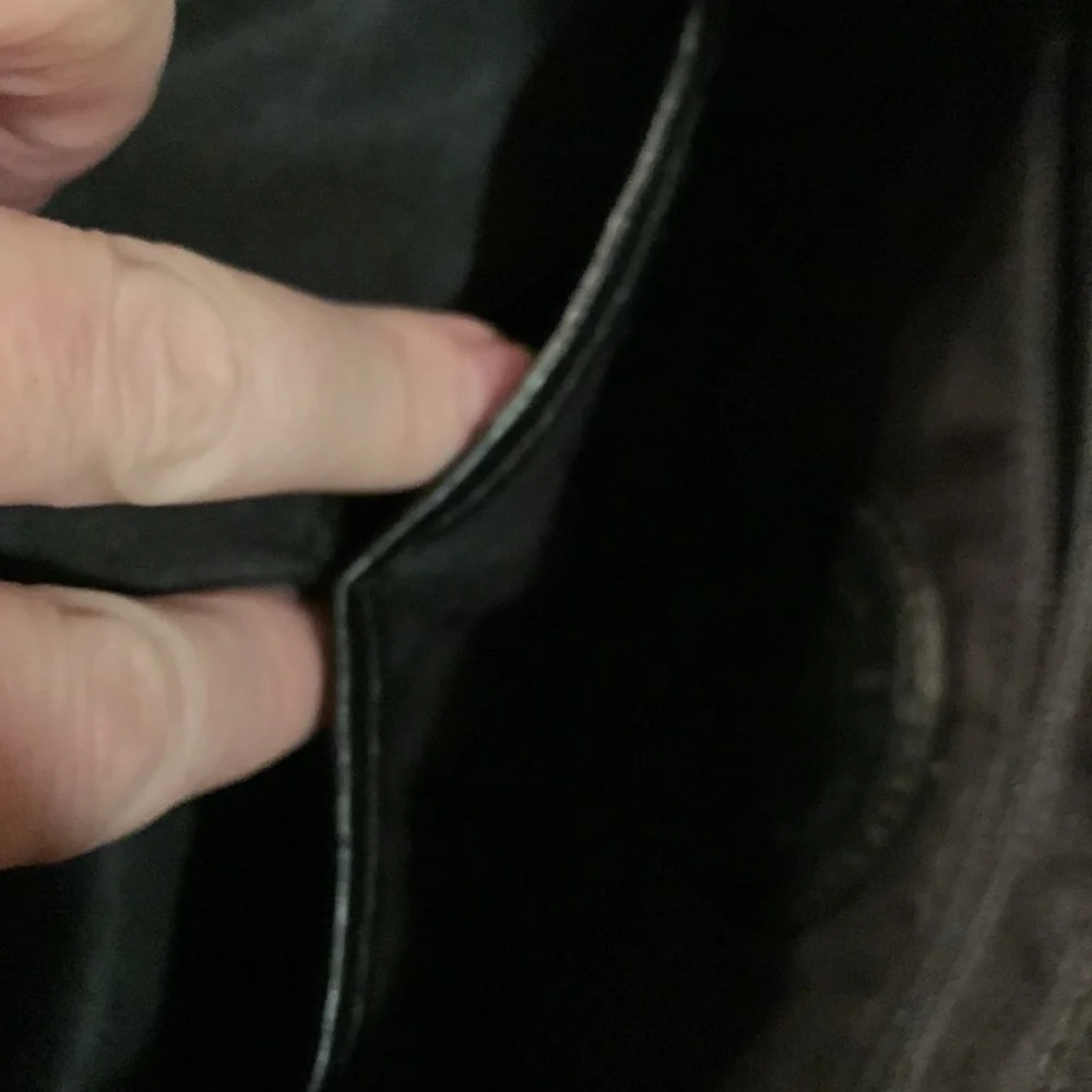 VINTAGE Etienne Aigner black A logo canvas zip top hobo bag purse pockets EUC